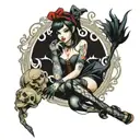 gothic pin up girl tattoo design idea