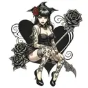 gothic pin up girl tattoo design idea