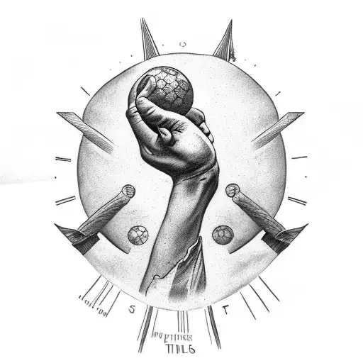gods hands holding earth, crosses bottom left, "The World Is Yours" bottom right, outline of Trinidad and Italy bottom tattoo design idea