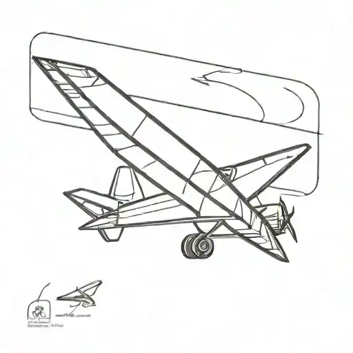 paper plane using six lines tattoo design idea