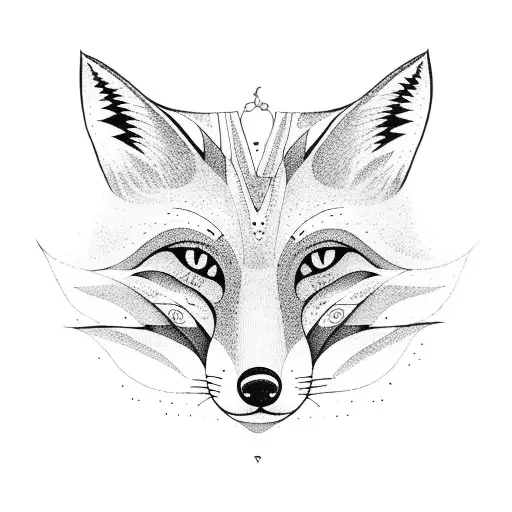 Hippie Fox tattoo design idea