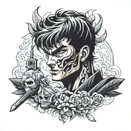 sailormoon berserk guts tattoo design idea