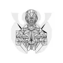 david with some structures for shoulder and upper arm horizontal tattoo design idea