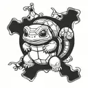 squirtle two middle fingers tattoo design idea