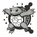 squirtle two middle fingers tattoo design idea