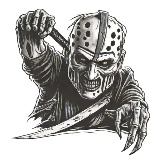 Freddy Krueger, jason voorhees, ghost face, elm street sign, terrifier, blood tattoo design idea