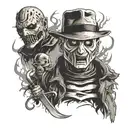 Freddy Krueger, jason voorhees, ghost face, elm street sign, terrifier, blood tattoo design idea