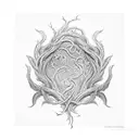 An intricate vine wrapping around a demon's wing tattoo design idea