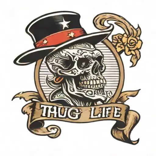 thug life tattoo design idea