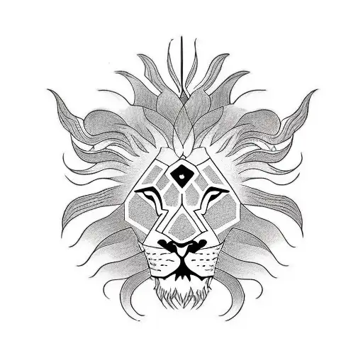 Lion Fenix  tattoo design idea