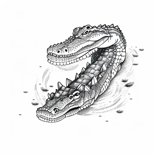 Alligator with spelt name "Isla" tattoo design idea