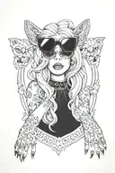 Lady Gaga paws up tattoo design idea