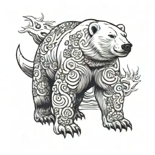 polar bear standing tattoo design idea