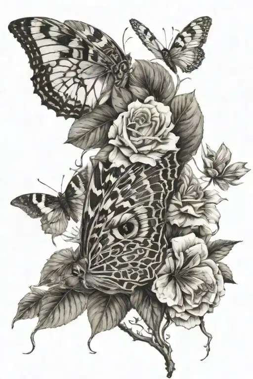 beauty on one side, ugliness on the other tattoo design idea