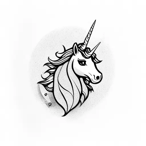 Scottish unicorn  tattoo design idea