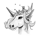 Scottish unicorn  tattoo design idea