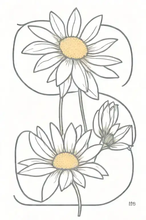 chamomile flower tattoo design idea