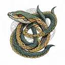 ouroboros snake trinity knot tattoo design idea