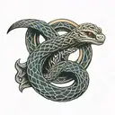 ouroboros snake trinity knot tattoo design idea