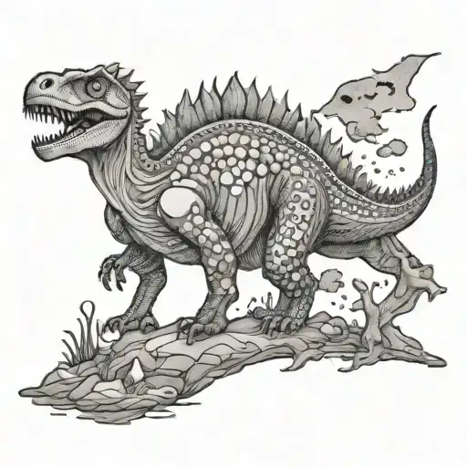 geological timeline of dinosaur tattoo design idea