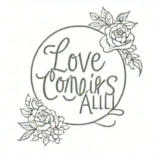 Love conquers all tattoo design idea