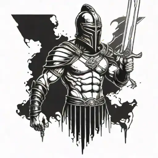 gladiator with the sword tattoo design idea