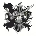 gladiator with the sword tattoo design idea