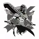 gladiator with the sword tattoo design idea