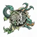 Pisces and Taurus combined tattoo design idea