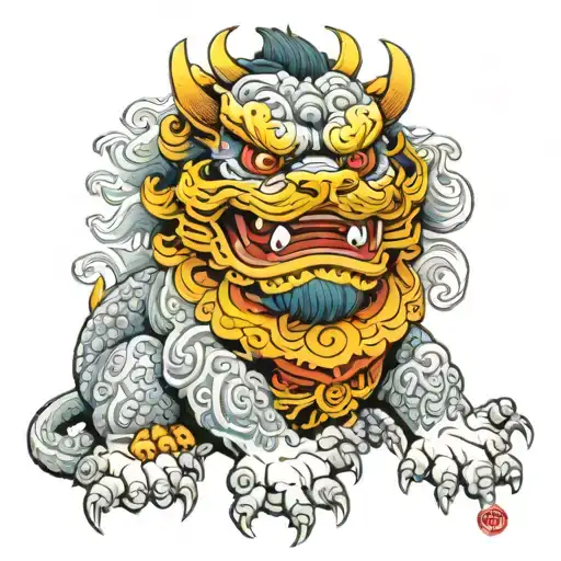 foo dog tattoo design idea