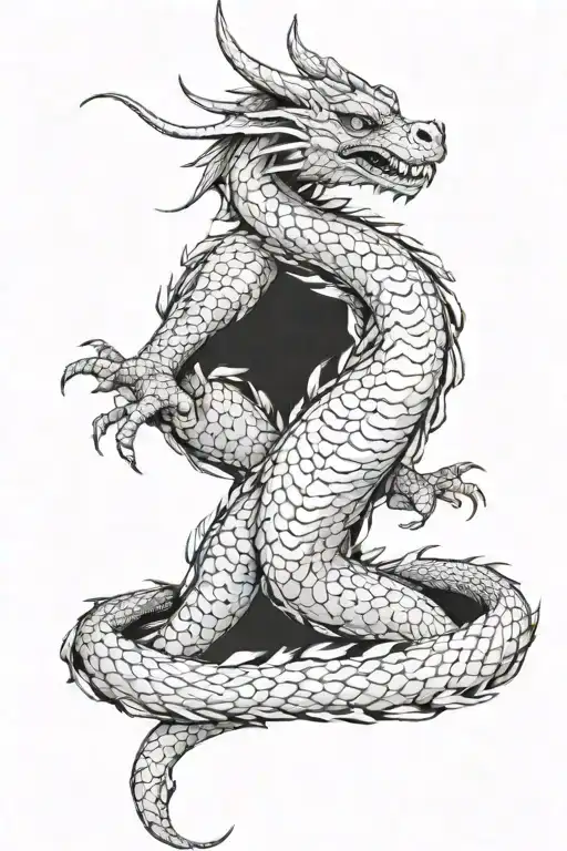 dragon around hand from wrist to shoulder let me have thin lines and detailed scales let the whole body be seen there  tattoo design idea