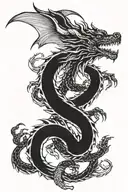 dragon around the hand from the wrist to the shoulder (the head will be on the wrist and the tail on the shoulder)  tattoo design idea