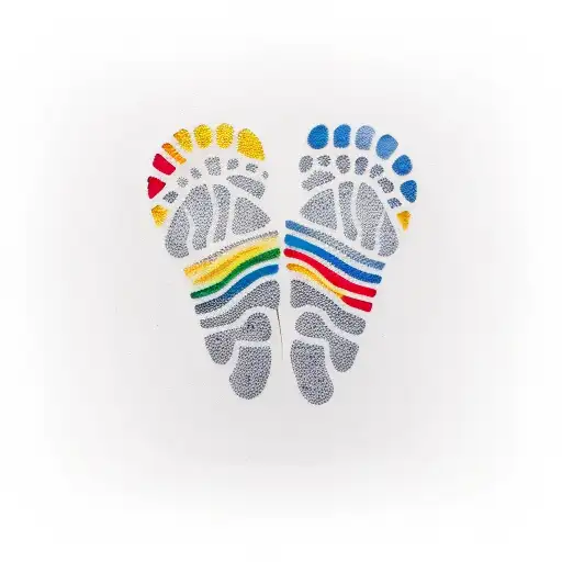 A minimalist design of a baby's footprint intertwined with a cocktail glass, representing your passions tattoo design idea