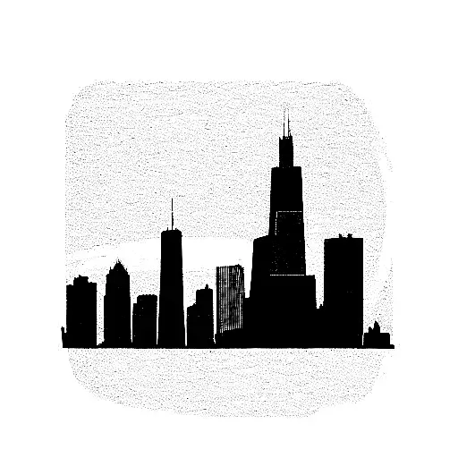 Chicago skyline made out of kitchen utensils tattoo design idea