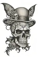 Funny skull flash tattoo design idea