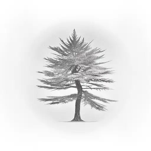 cedar tree  tattoo design idea
