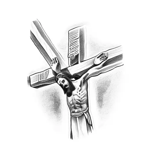 Jesus crucifix 3 crosses  tattoo design idea