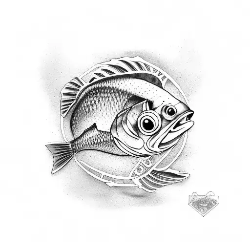 bass fish tattoo design idea