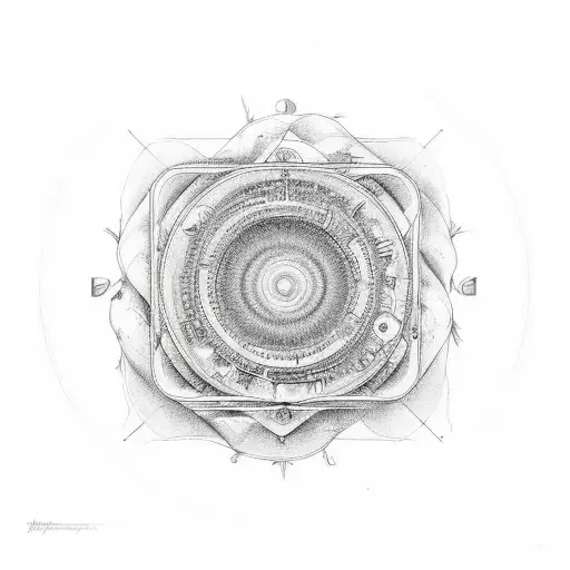 Fibonacci sequence with as above so below hands tattoo design idea