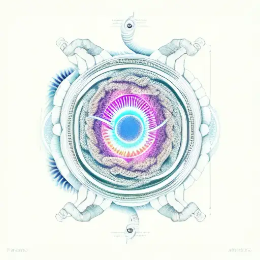 Fibonacci sequence with as above so below hands tattoo design idea