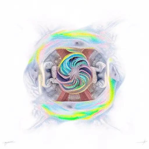 Fibonacci sequence with as above so below hands tattoo design idea