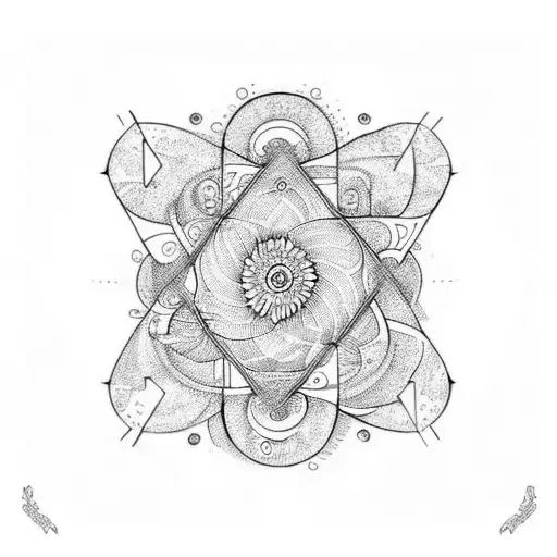Fibonacci sequence with as above so below hands tattoo design idea