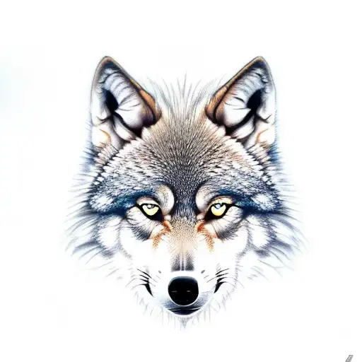 two wolves mates tattoo design idea