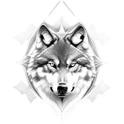 two wolves tattoo design idea