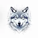 two wolves mates tattoo design idea