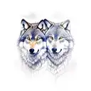 two wolves mates tattoo design idea