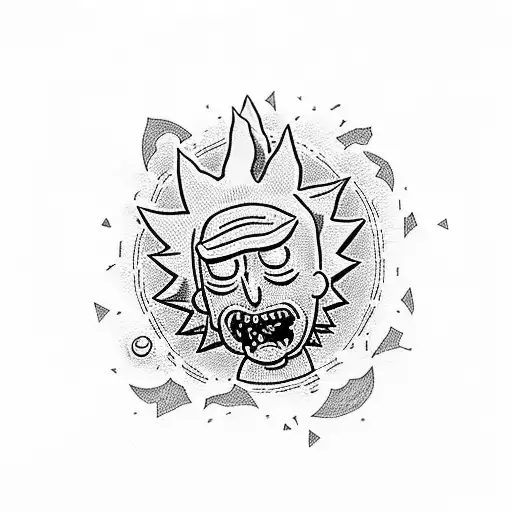 rick and morty tattoo design idea
