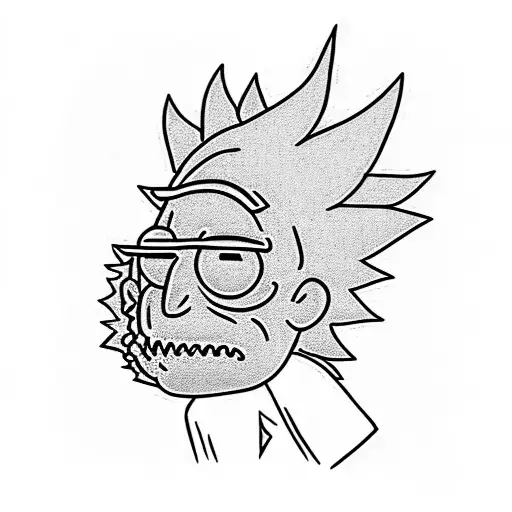 rick and morty tattoo design idea