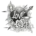 love and pain hurt torture tattoo design idea