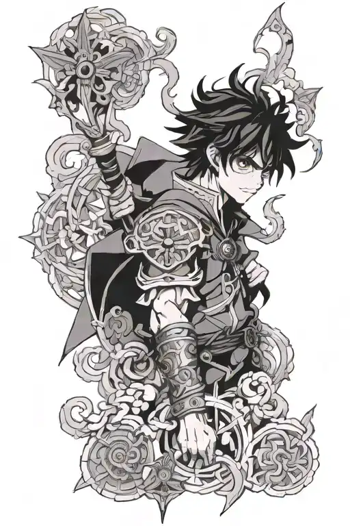 asta black clover tattoo inspired tattoo design idea